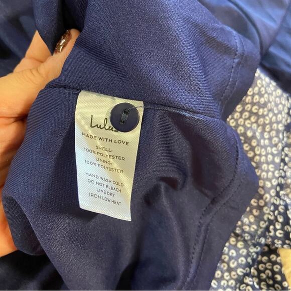 Lulus Flirty Frolic Navy Blue Print Button-Up Midi Dress - Picture 9 of 11